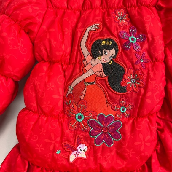 Disney Collection Elena of Avalor Red Puffer Jacket Size 2 Girls - Picture 3 of 5